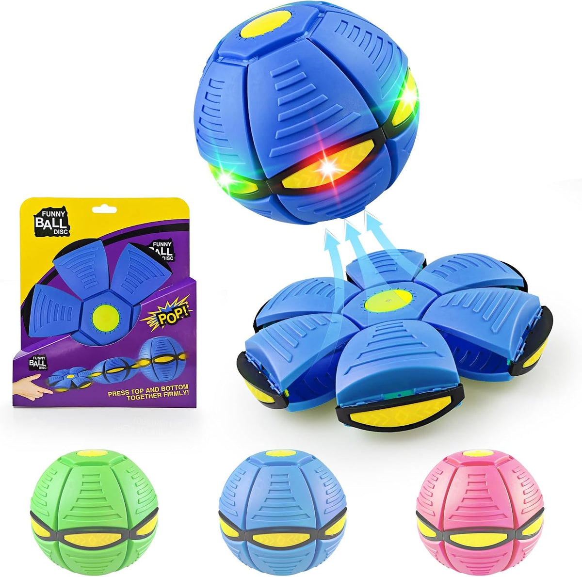Pelota Disco Mágica™ 2 en 1 ⚡Se Transforma al Lanzarla con Luces LED