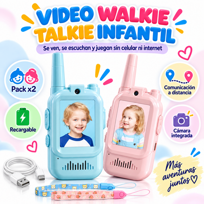 Video Walkie Talkie Kids™ – Pack x2 con Cámara HD