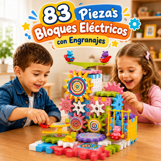 Juguete de bloques de construcción eléctricos de 83 piezas