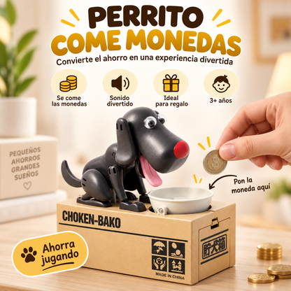 Alcancía perrito come monedas