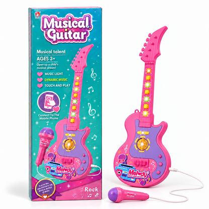 Guitarra Musical Infantil Melody con Micrófono, Luces LED y Sonidos