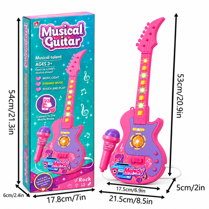 Guitarra Musical Infantil Melody con Micrófono, Luces LED y Sonidos