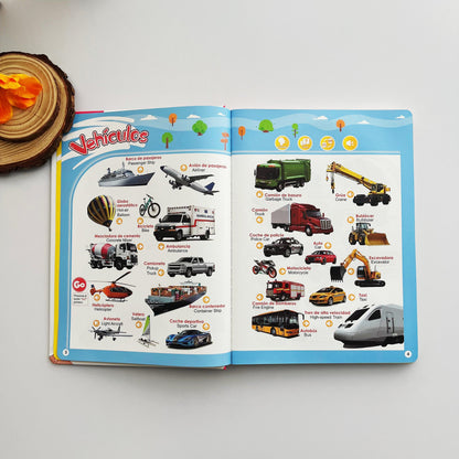 📘 PEQUEBILINGÜE™ – mi primer libro sonoro bilingüe para aprender español e inglés