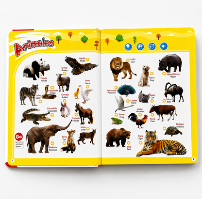 📘 PEQUEBILINGÜE™ – mi primer libro sonoro bilingüe para aprender español e inglés