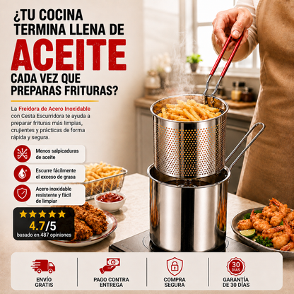 OLLITA FREIDORA 2 EN 1™ 🍟| Con Canasta Escurridora| PAGA 1 Y LLEVA 2