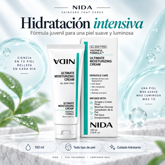 NIDA Youthful Formula™ 💧 Crema Hidratante Intensiva Facial 100 ml